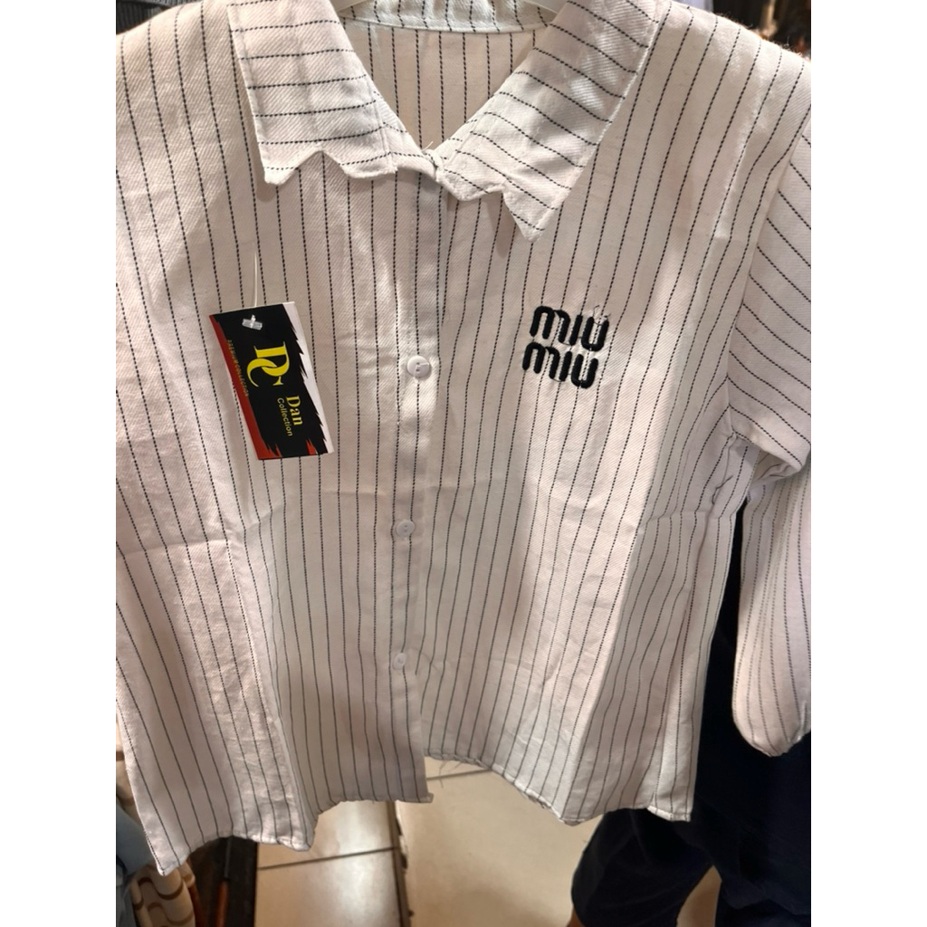 kemeja garis"  miu miu
