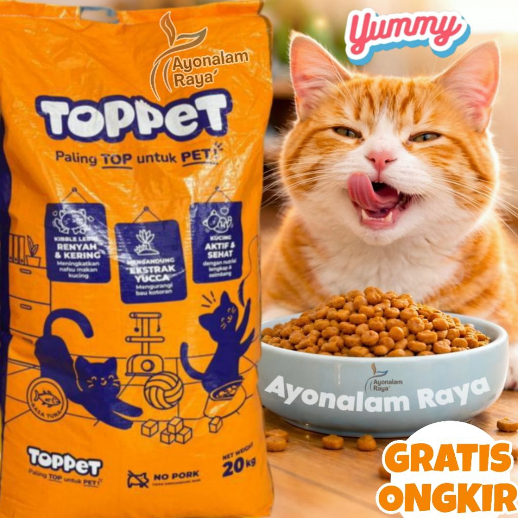 Makanan Kucing Kering Pelet 20kg untuk Semua Usia