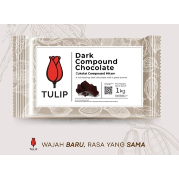 Tulip Dark Chocolate Compound 1KG - Dark Coklat 1KG