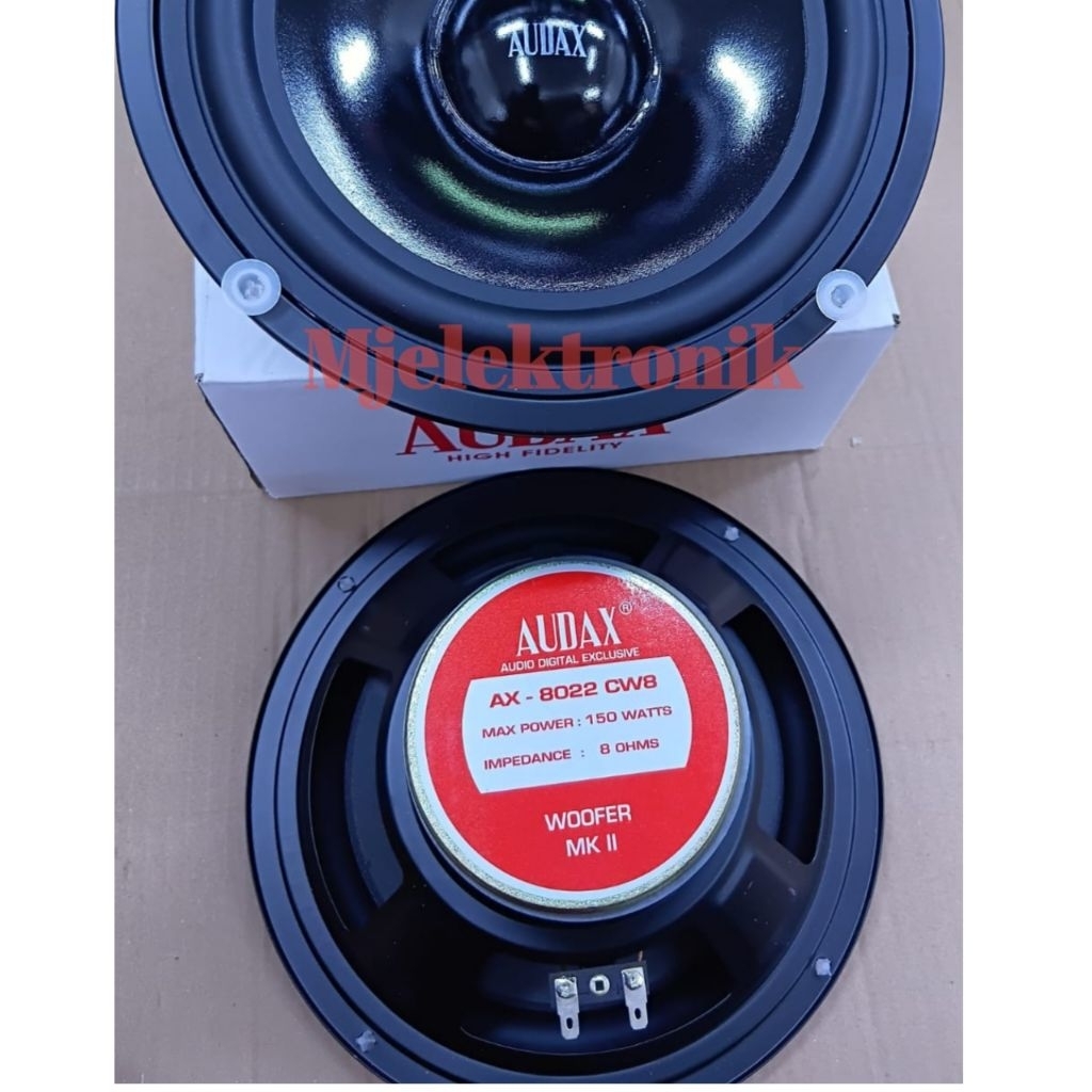 AUDAX Speaker Woofer 4inch 6inch 8inch 10inch 12inch AX-8022 CW8 MK II Max Power 150 Watt Impedansi 