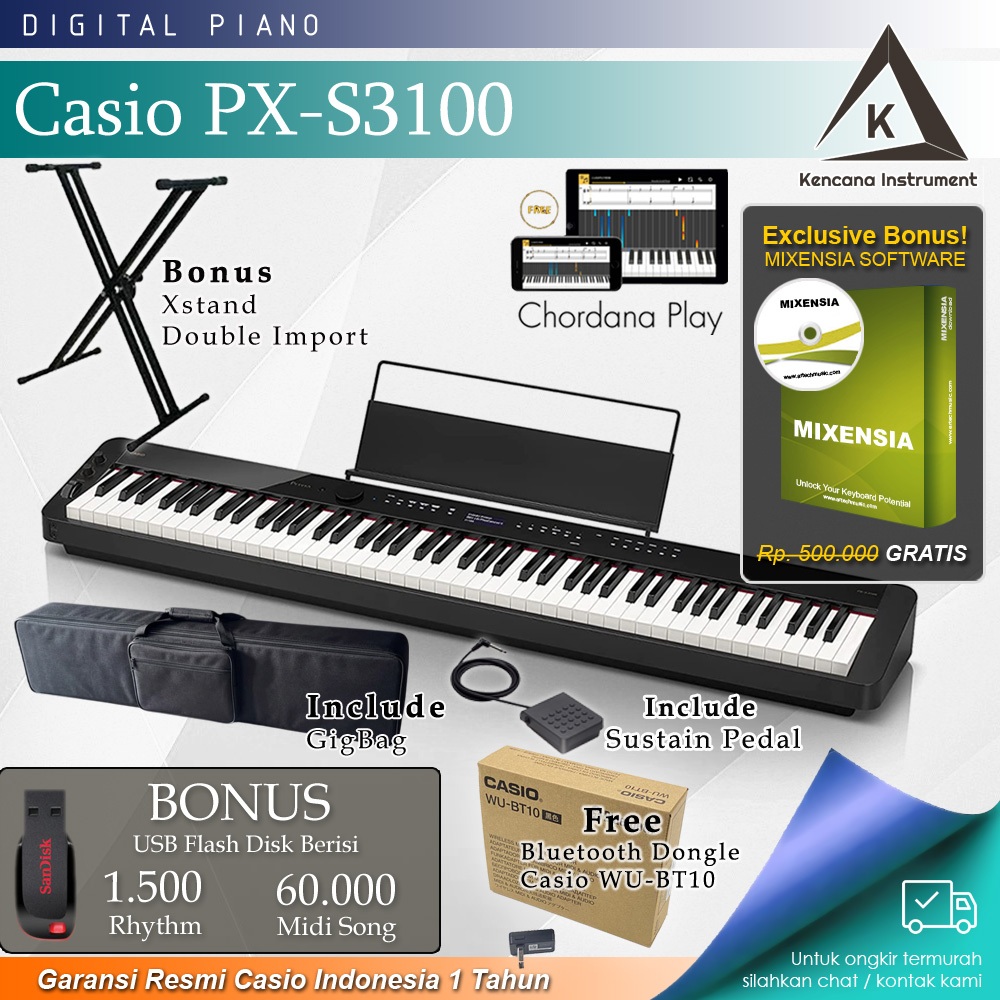 Casio Privia PXS3100 / PXS 3100 / PX S3100 Digital Piano Garansi Resmi