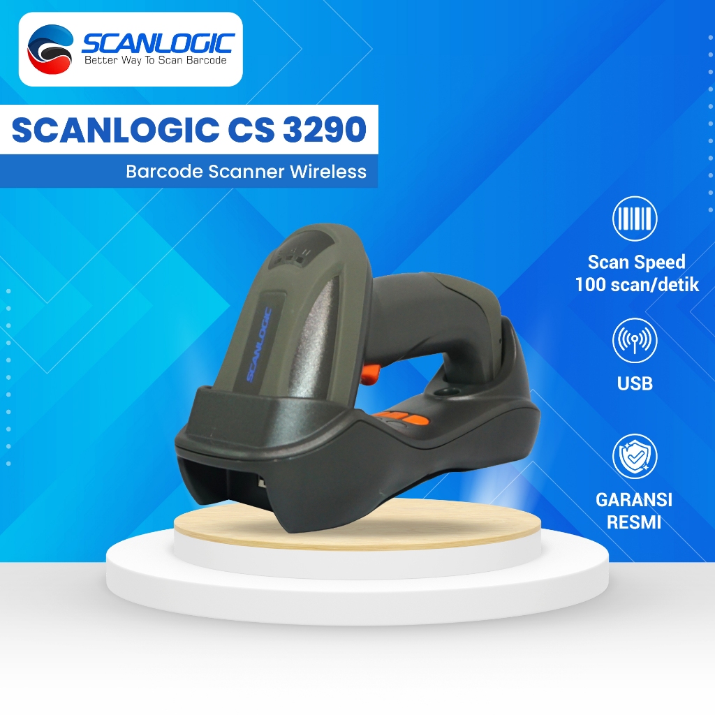 SCANLOGIC Scanner Barcode CS 3290 Wireless CS3290 USB &RS232 1D 2D