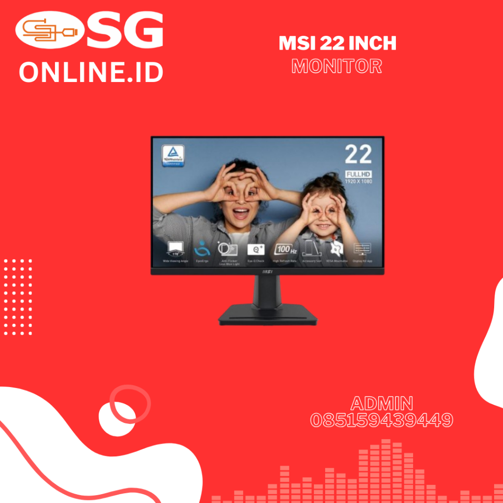 Monitor MSI LED PRO MP225V - Full HD 22" Inc