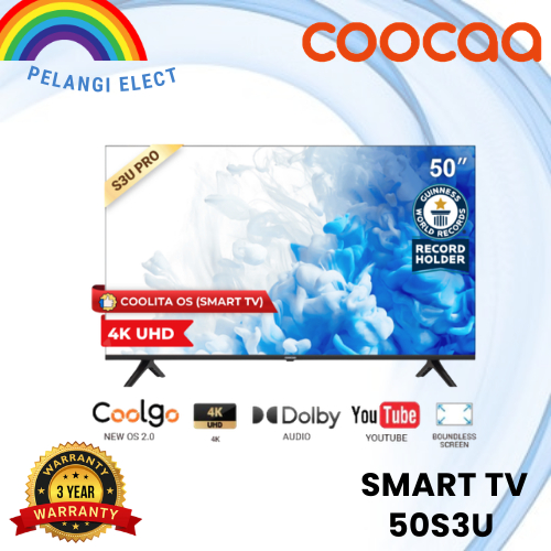 COOCAA 50 inch Smart TV - Digital TV - 4K UHD - (COOCAA 50S3U)