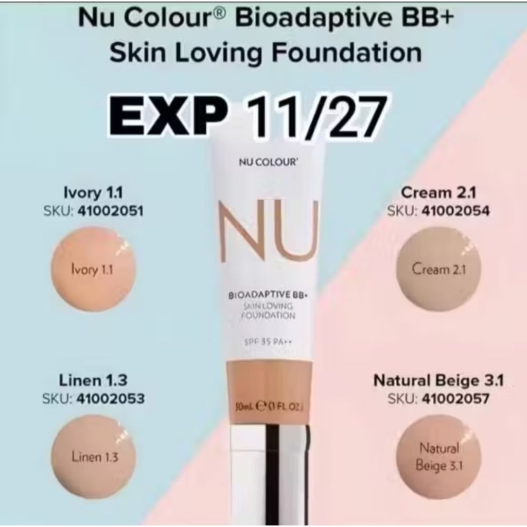 Skin Loving BB Foundation Nu Colour Ivory #1.1 EXP 11/2027
