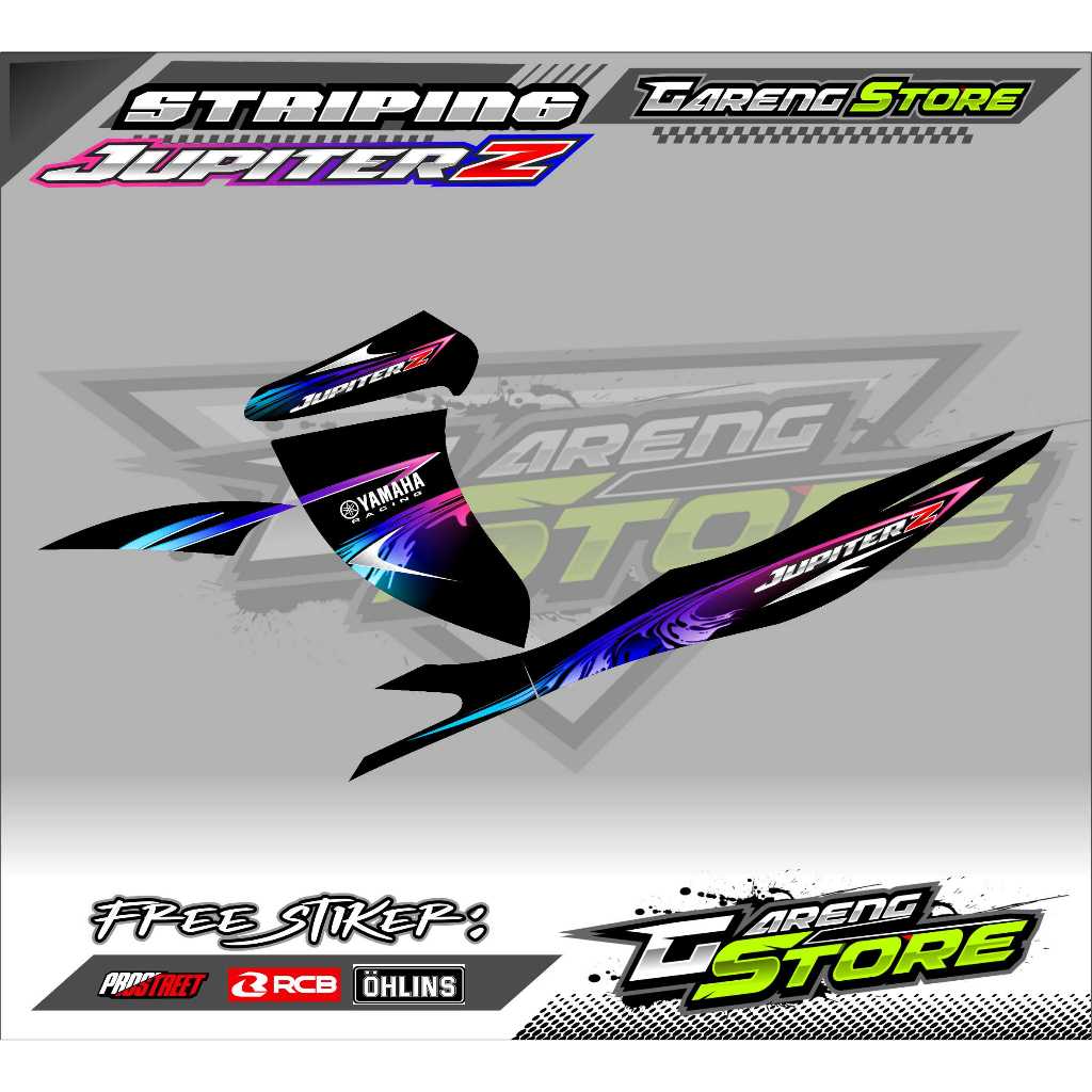 STRIPING VARIASI YAMAHA JUPITER Z BURHAN/ STICKER LIST VARIASI MOTOR JUPITER Z BURHAN - RACING