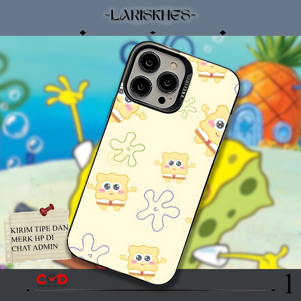Casing Case Handphone Socool Hybird IMD Motif Animasi Spongebob Patrick Trendi Untuk Samsung A06 A16