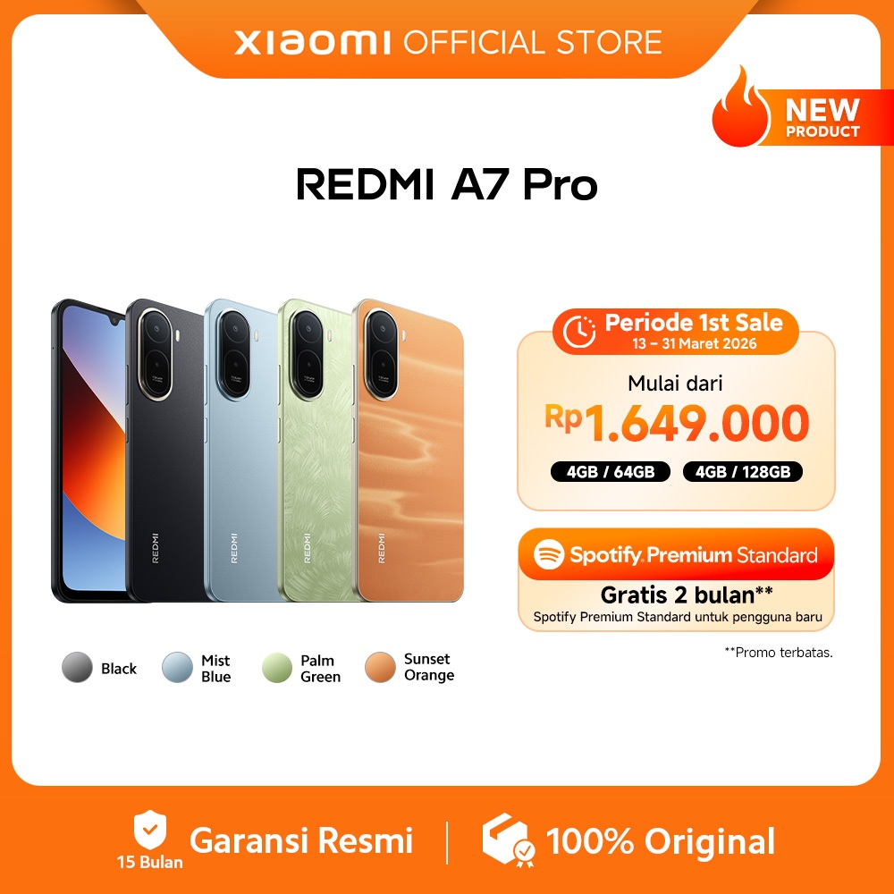 Xiaomi Redmi A7 Pro (4+64 GB) (4+128 GB) | Layar imersif 6.9 inch | Baterai 6000mAh (Typ) | Xiaomi H