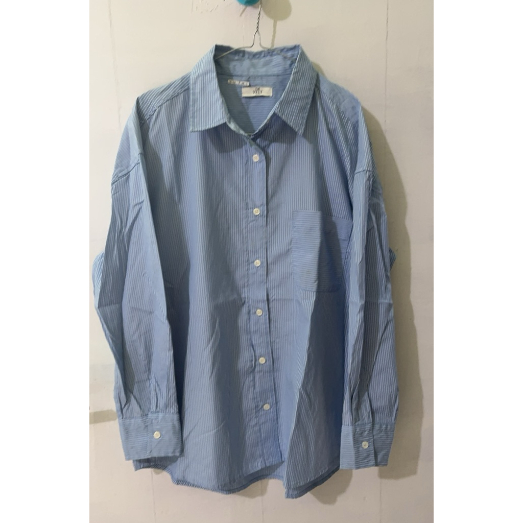 Kemeja poplin warna soft denim blue IM VELY