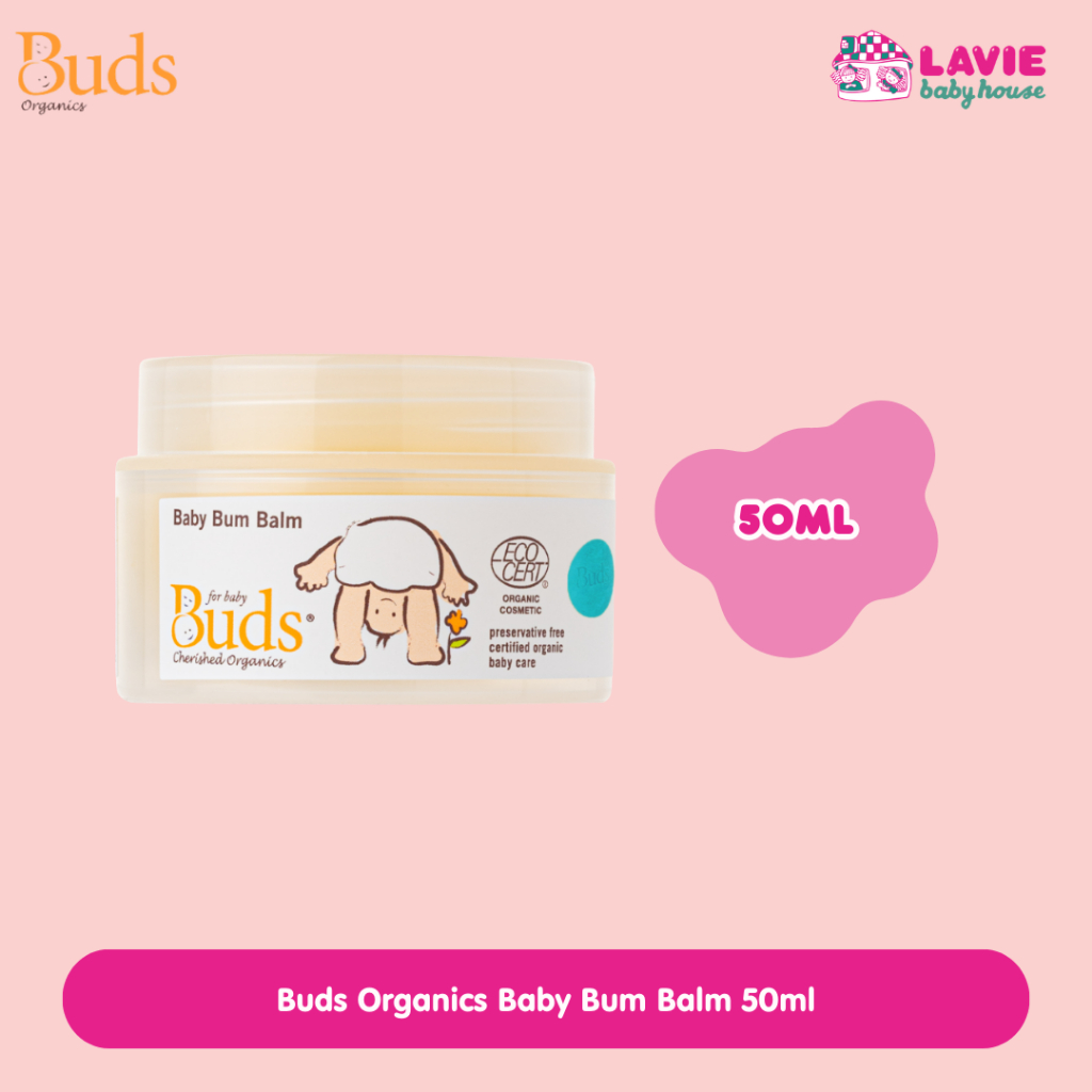 Buds Organics Baby Bum Balm 50ml – Krim Ruam Popok Bayi Menenangkan & Melindungi Kulit | Diaper Rash