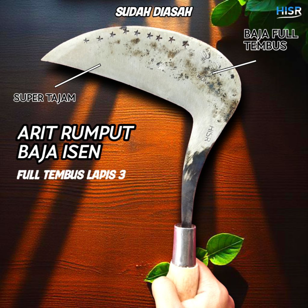 Arit rumput cengkrong baja isen lapis 3 full tembus berkualitas