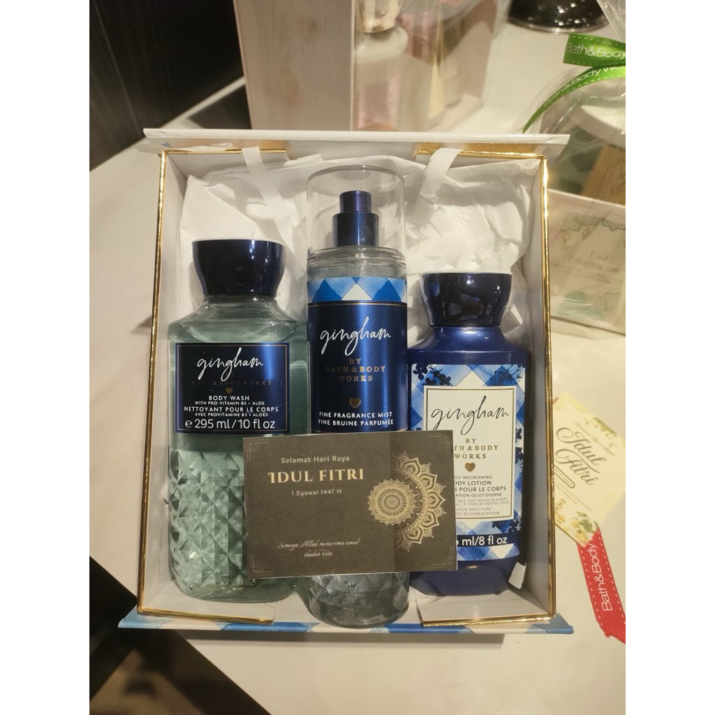 Paket Hadiah/Seserahan/Hampers Bath & Body Works Set 3 Gingham