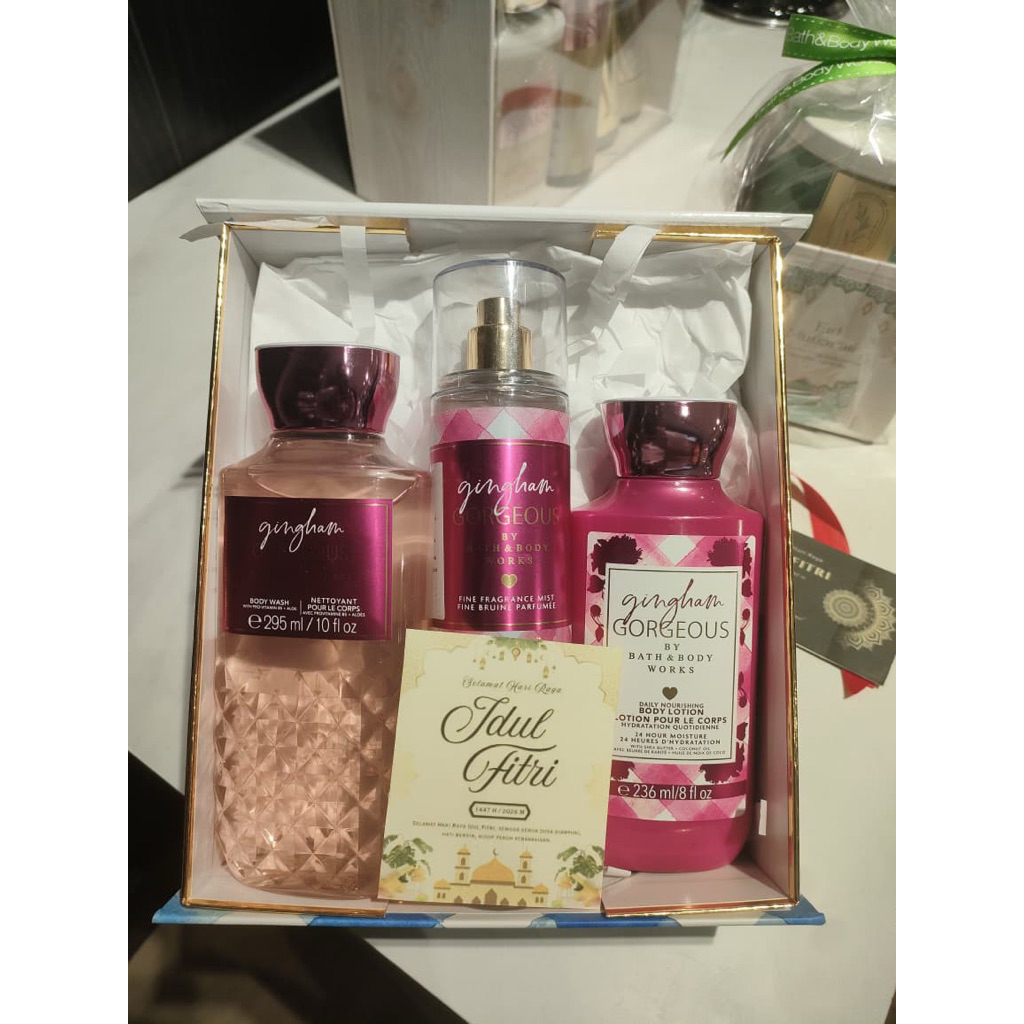 Paket Hadiah/Seserahan/Hampers Bath & Body Works Set 3 Gingham Gorgeous