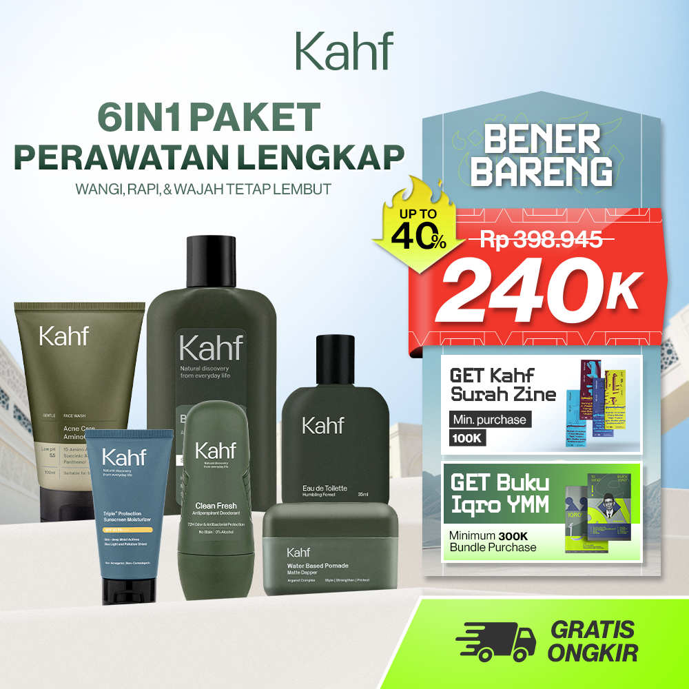 [KAHF BUNDLE 6IN1 PAKET PERAWATAN LENGKAP : WANGI, RAPI, & WAJAH TETAP LEMBUT SEHARIAN] Paket Comple