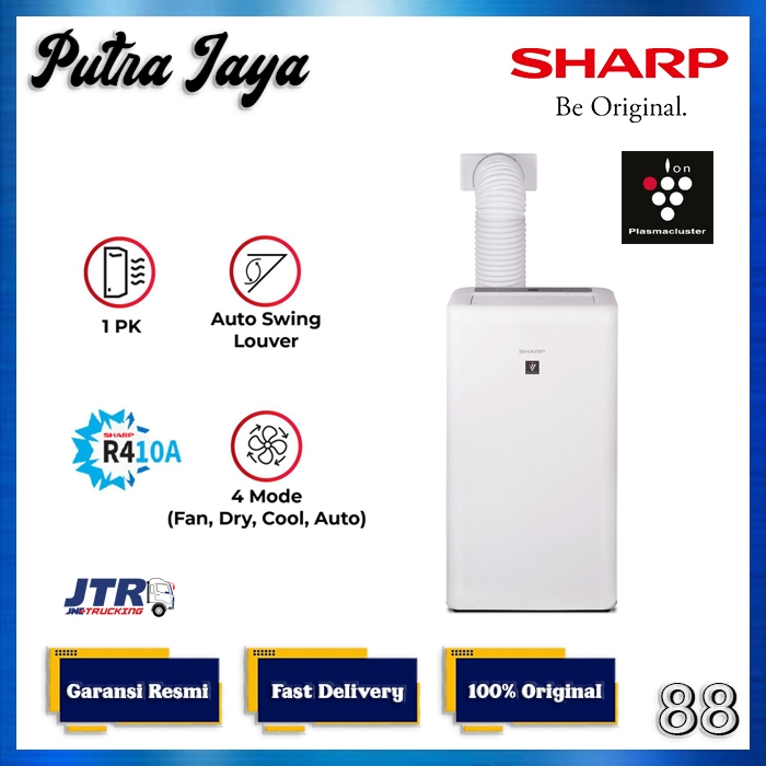 AC Portable Sharp 1PK Air Conditioner 1 PK CVP10ZCY /CV-P10ZCY / CVP 10ZCY PlasmaCluster - Khusus Lu