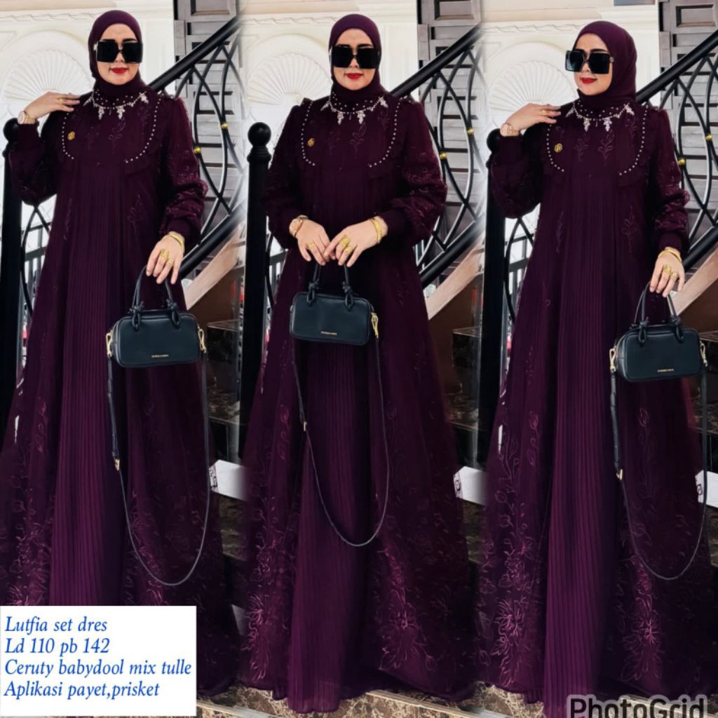 LUTFIA SET DRESS BAHAN CRUTYLD 110 PB 142