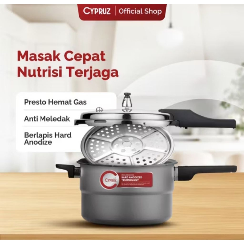 Cypruz Panci Presto Jumbo Pressure Cooker Multifungsi | Panci Presto
