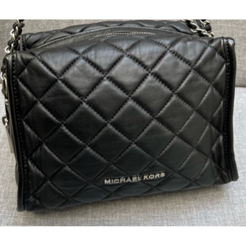 MK black quilted Rachel shoulder Bag