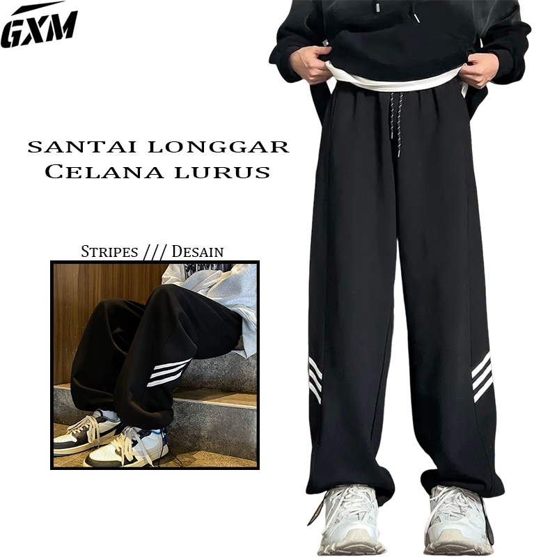baggy sweatpants hitam celana olahraga pria celana jogger pria celana adidas celana pria korean styl