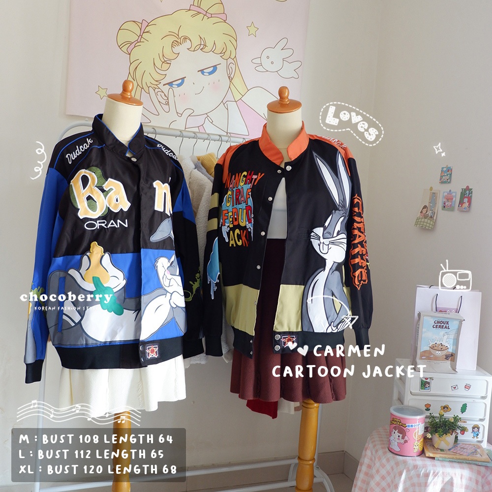 CHOCOBERRY - CARMEN CARTOON JACKET / outer luaran jaket oversize bugs bunny slam dunk import
