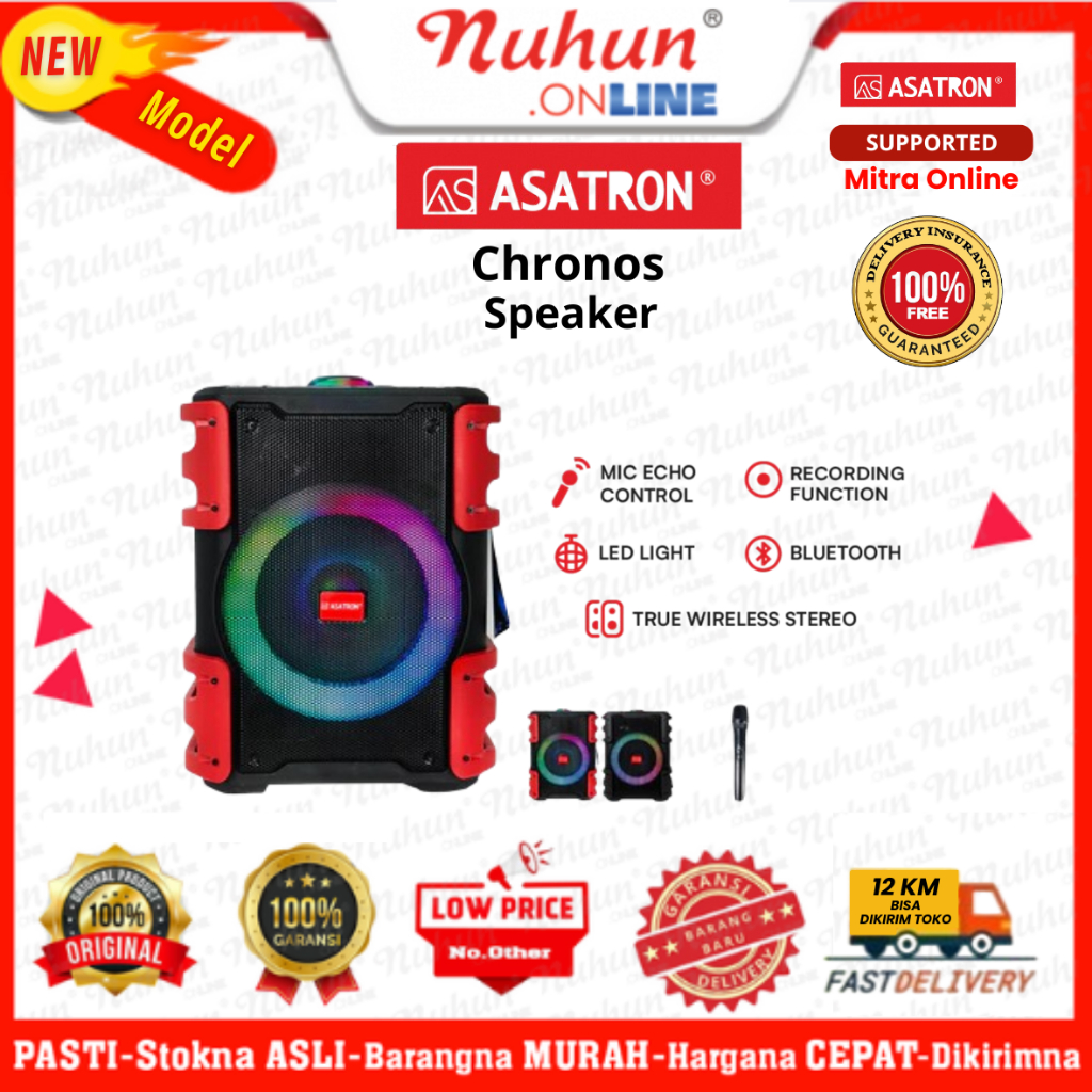 Asatron Speaker Chronos 8Inch Portable Bluetooth / Karaoke