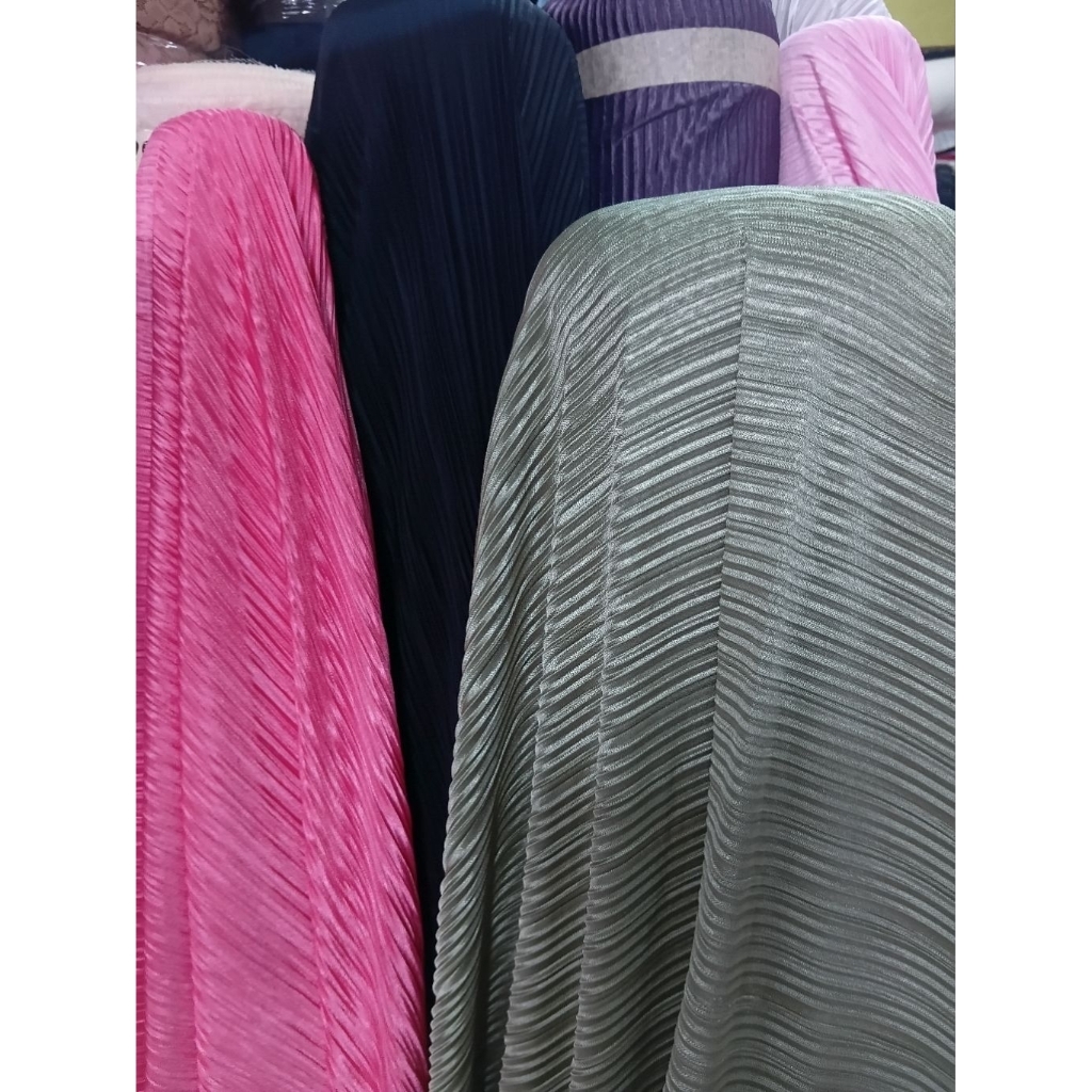 1/2 meter Kain Plisket (4 Warna) | Bahan Plisket | Kain Meteran | Plisket Polos | Bahan Import