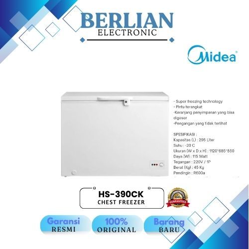 Midea Chest Freezer Box HS-390CK Kapasitas 295 Liter HS 390CK Freezer Box