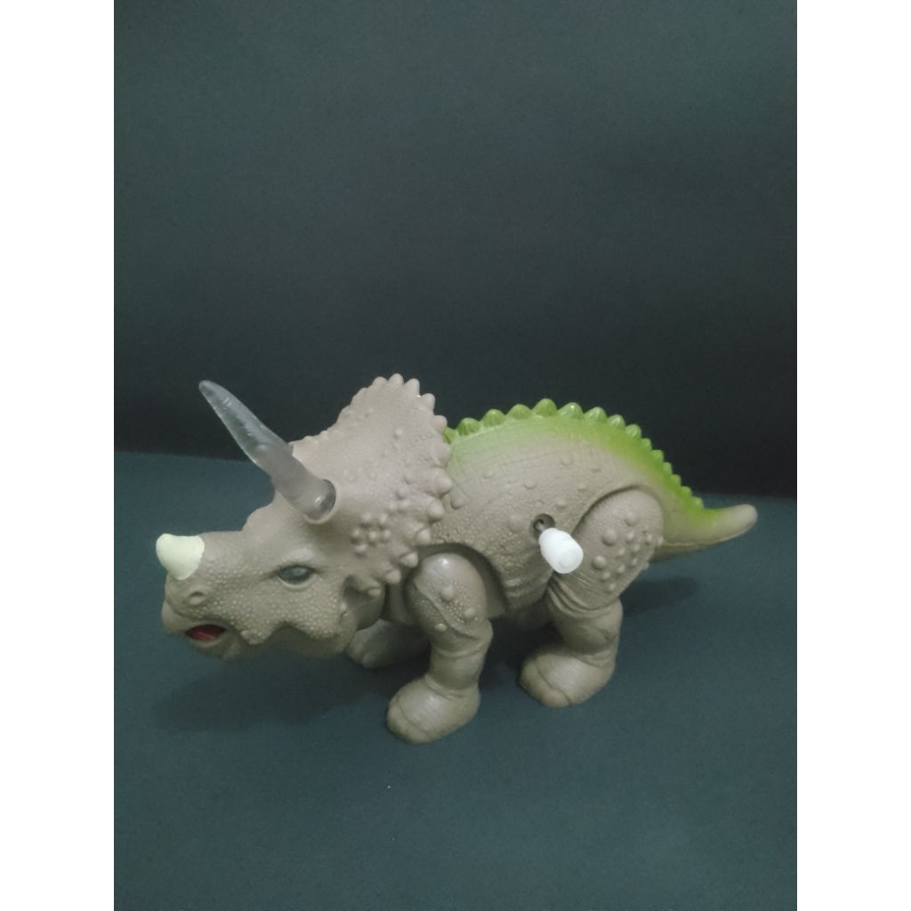 Vintage Rare Dinosaur Triceratops Toy Walking Light-up & Sound By Red Box