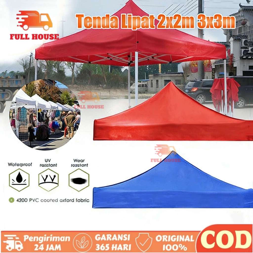 Terpal Tenda/Atap Tenda Lipat/AtapTenda Lipat 3x3/2x2/2x3 Terpal Atap Anti Panas Kain Oxford 600D Te