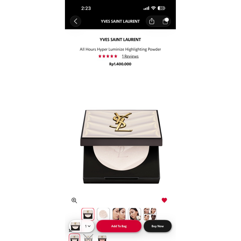 < YVES SAINT LAURENT YVES SAINT LAURENT All Hours Hyper Luminize Highlighting Powder