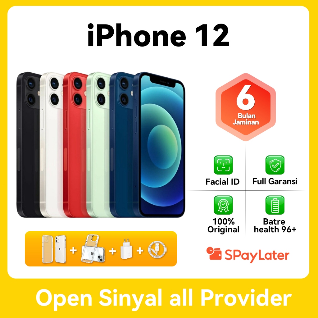 Dalam stok iPhone 12 64G 128G SECOND 100% Original LIKE NEW  Fullse No Refurbish Ibox‌ Fullset Mulus