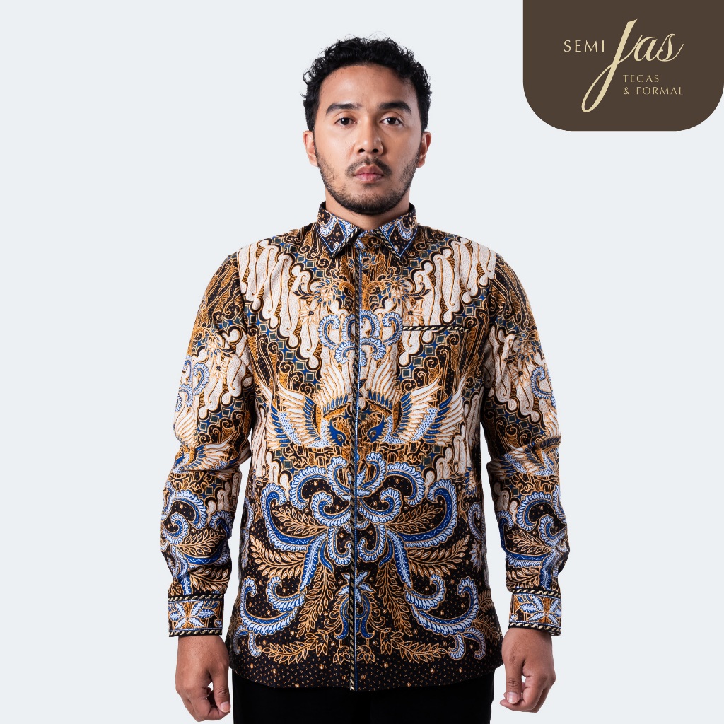 Lano Batik Semi Jas Motif Burung Cendrawasih | Kemeja Batik Pria Lengan Panjang | PRO
