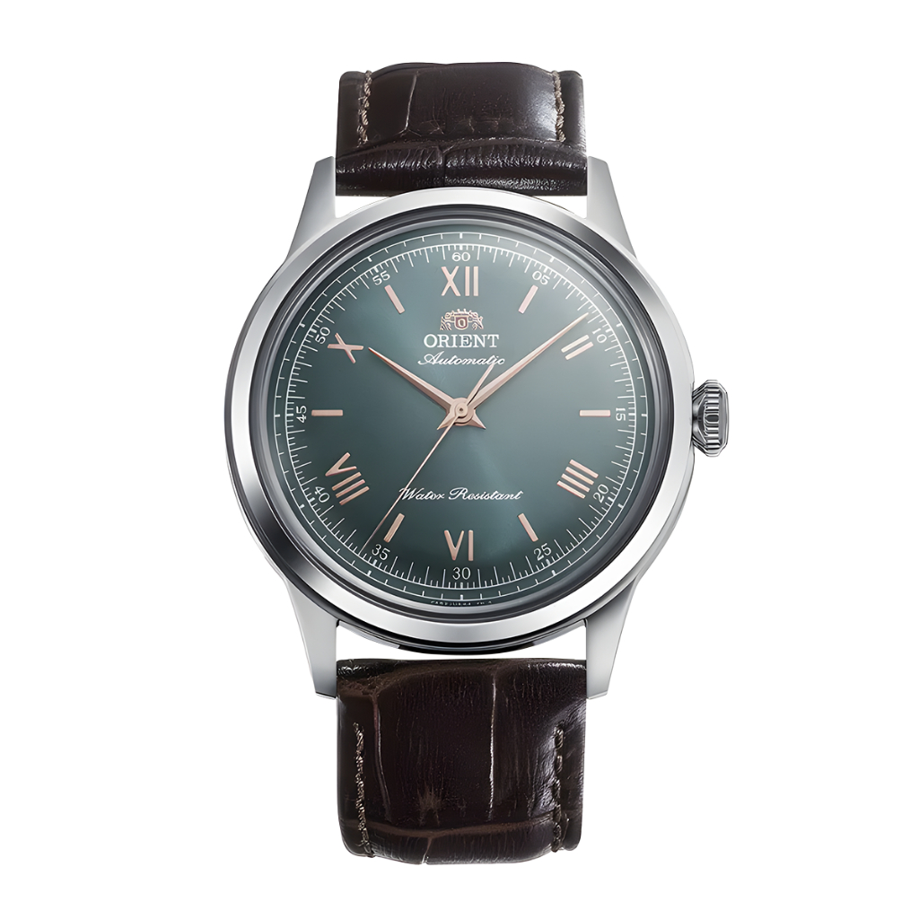 Jam Tangan Pria Orient Bambino RA-BB0001E Automatic Green Dial Brown Leather Strap