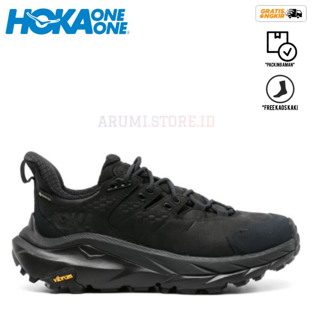 SEPATU HIKING HOKA KAHA 2 LOW GTX BLACK HIKING SHOES