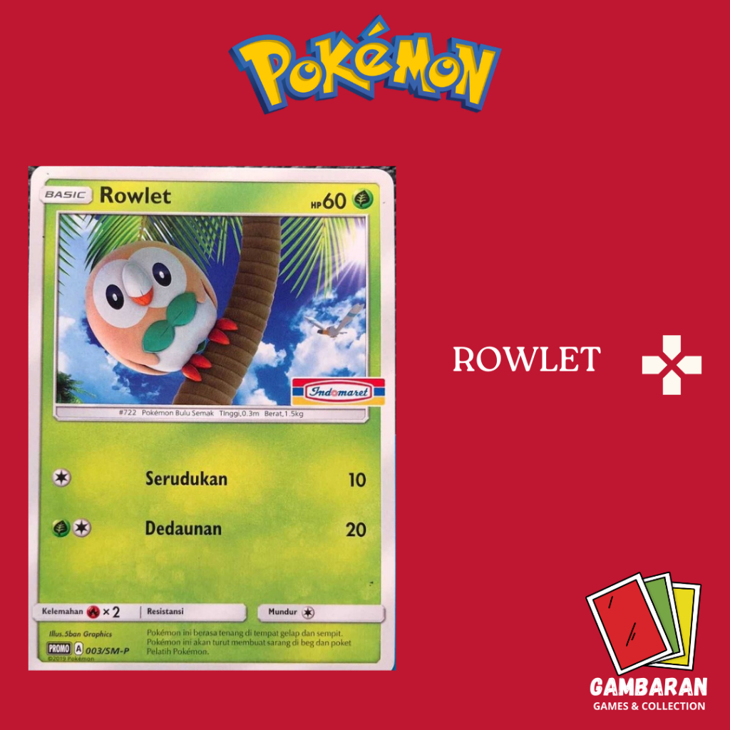 Rowlet Promo Indomaret 003/SM-P Kartu Pokemon Indonesia TCG