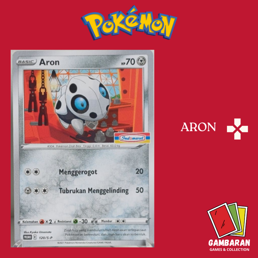 Aron Promo Indomaret 120/S-P Kartu Pokemon Indonesia TCG