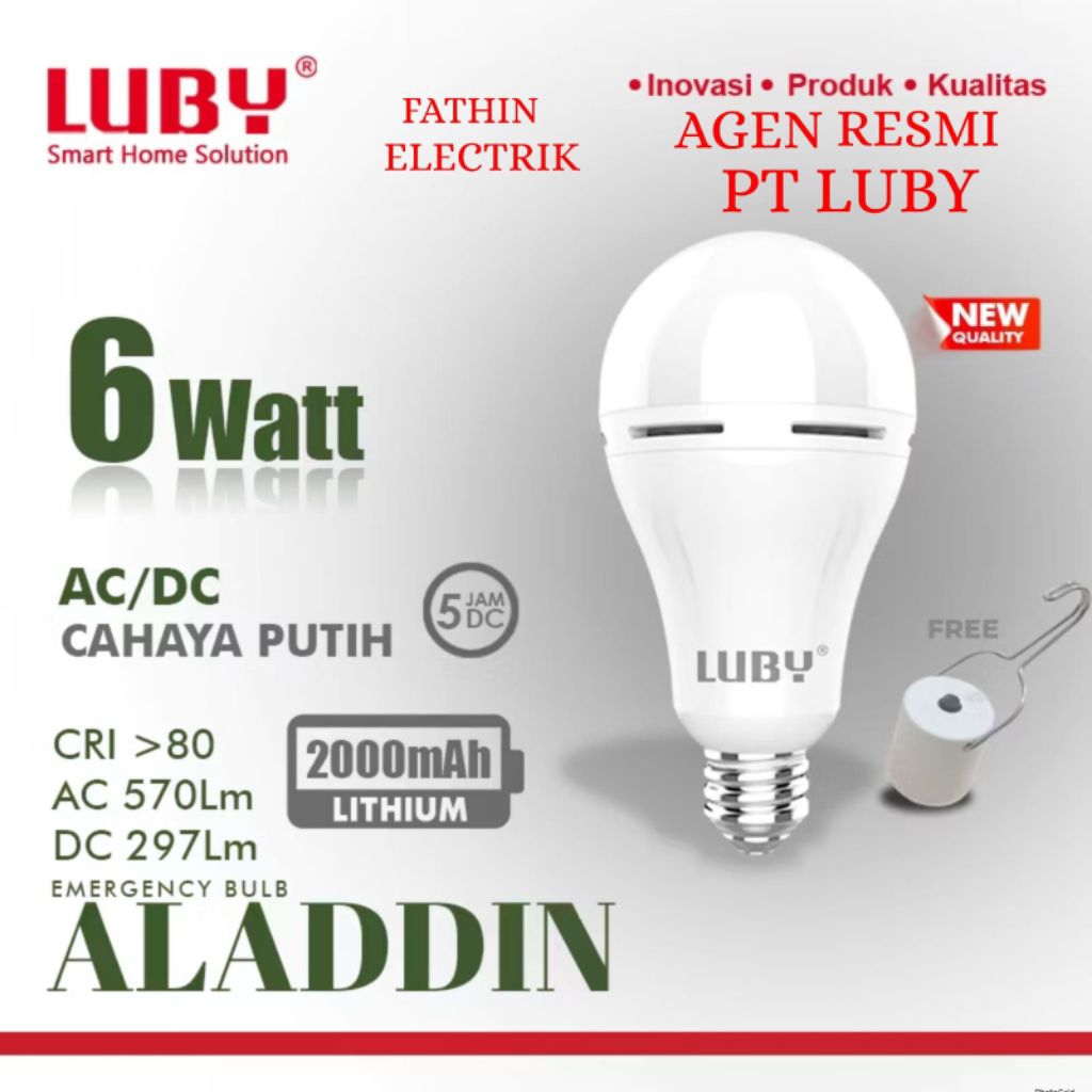 EMERGENCY LED LUBY / LAMPU LED LUBY ALADIN 6W