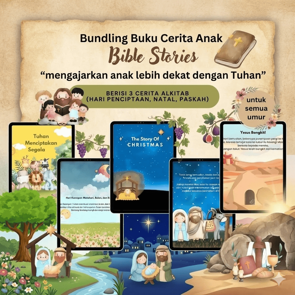 Bundling Cerita Anak Bible Stories | 3 Cerita Alkitab: Penciptaan, Natal & Paskah untuk Anak