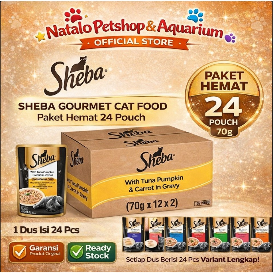 Sheba Pouch / Sachet 1 box isi 24pcs x 70Gr Cat Wet Food - Makanan Basah Premium Kucing Sachet / Jaj