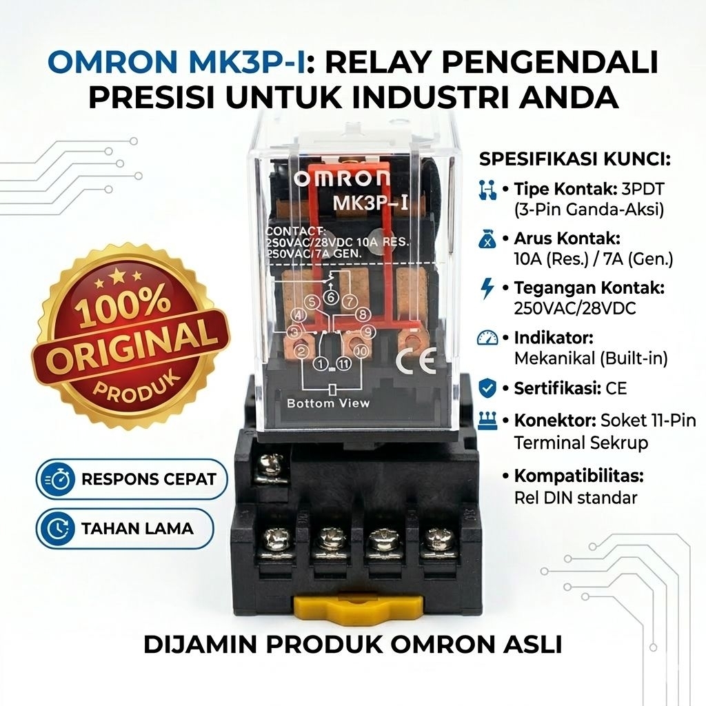 Relay omron MK3 MK3P MK3P-I 24vdc 11kaki 10a original
