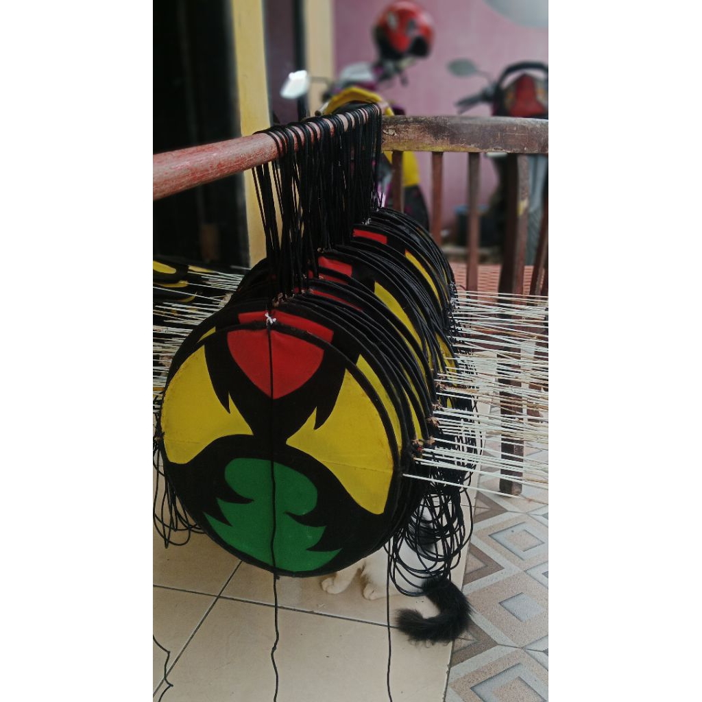 kepingan layangan naga dm 30 ful kain ful motif