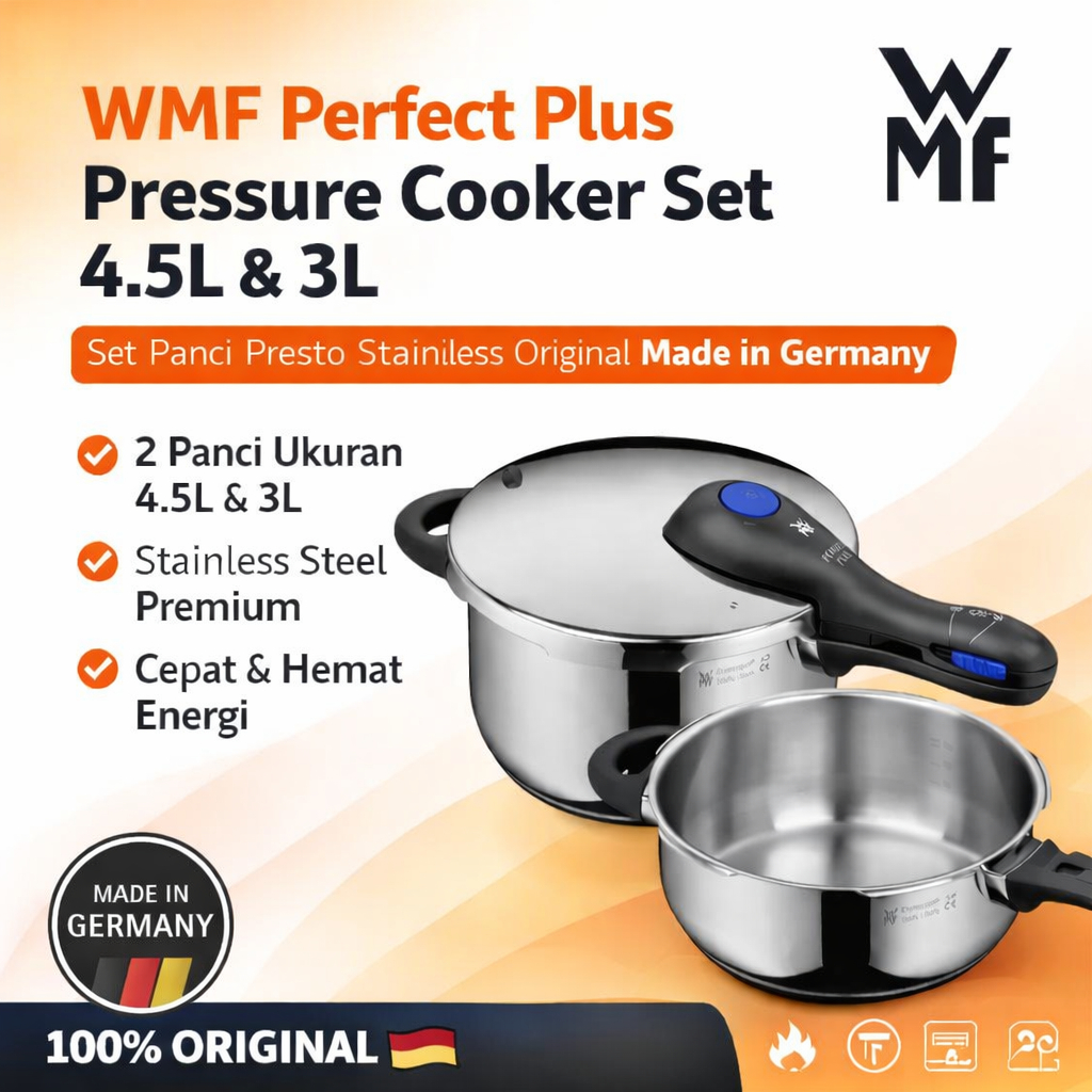 [DEFECT] WMF Perfect Plus Pressure Cooker Set 4.5L & 3L Panci Presto Stainless Steel Original Made i