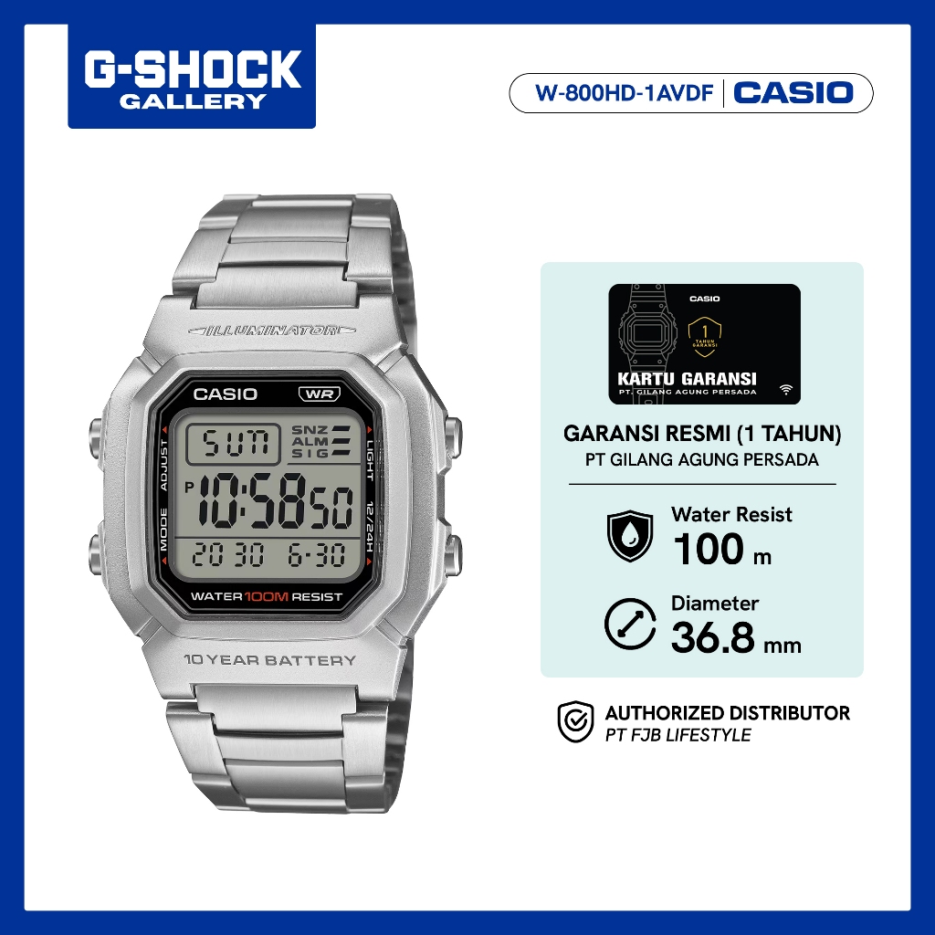 Jam Tangan CASIO W-800HD-1AVDF Digital
