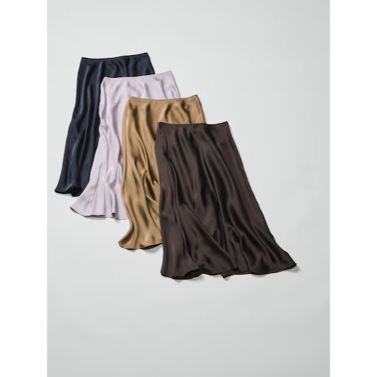 NEW Women Rok Panjang Satin Long Skirt Wanita JASTIP UNIQLO C