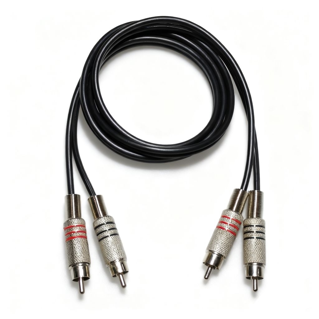 Kabel Input Dobel 2-2 Jek RCA Besi To Jek RCA Besi Panjang 1 Meter