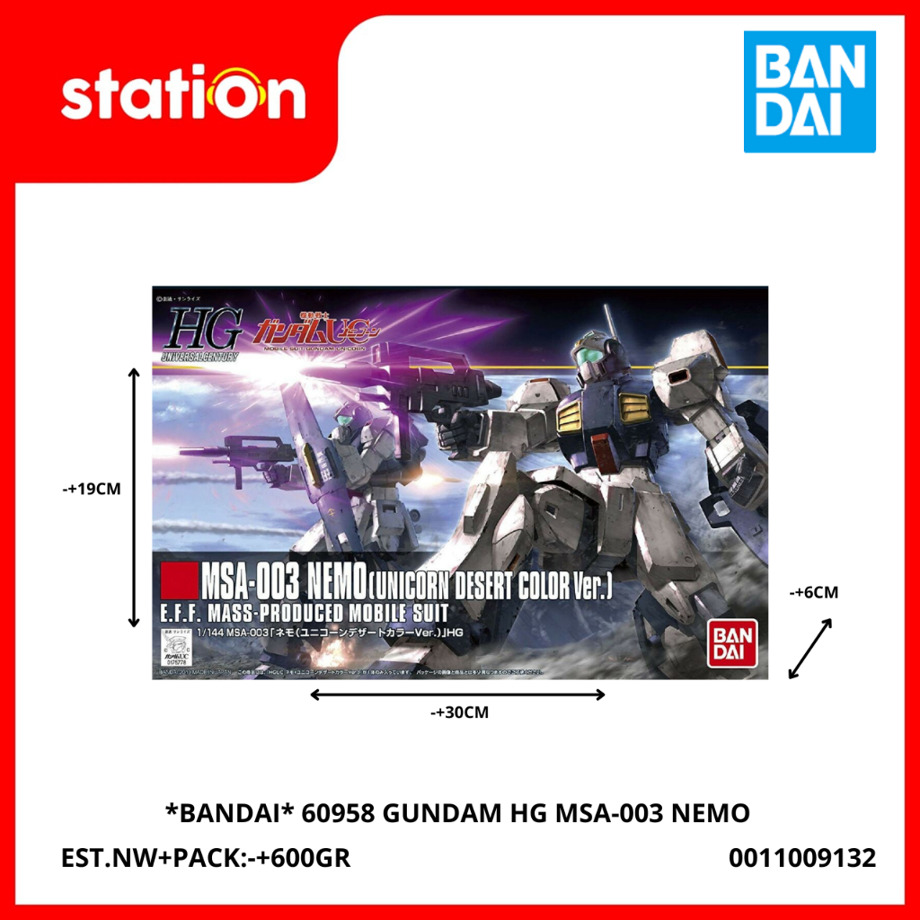 BANDAI 60958 GUNDAM HG MSA-003 NEMO - GUNPLA MODEL KIT