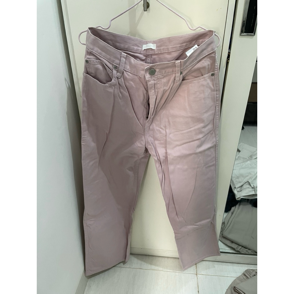preloved uniqlo baggy jeans pink
