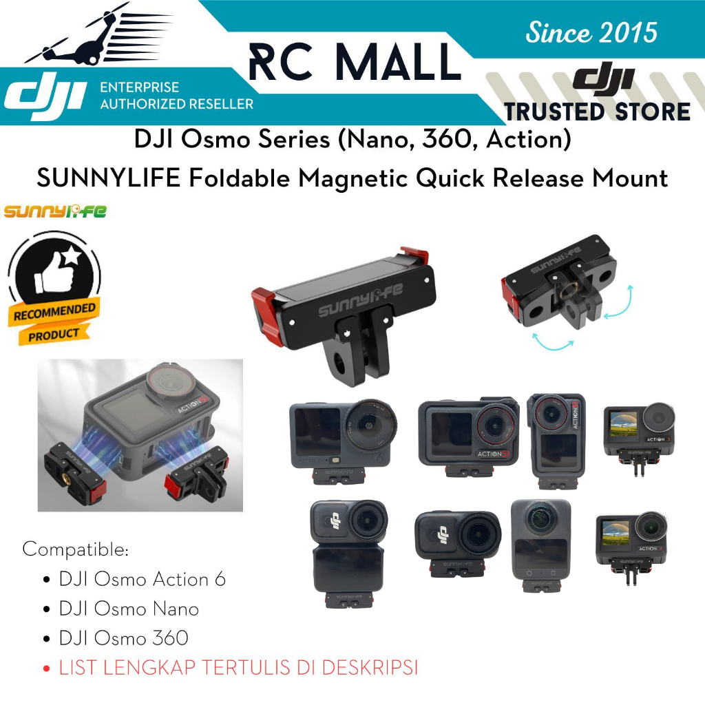 Quick Release Magnetic Adapter DJI Osmo Action 6 Osmo Nano DJI Osmo 360 DJI Osmo Action 5 Pro DJI Os
