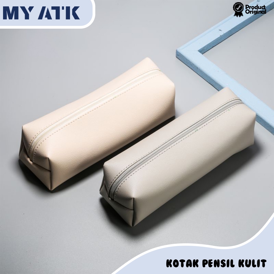 Tempat pensil bahan kulit/ Pencil case korean style aesthetic