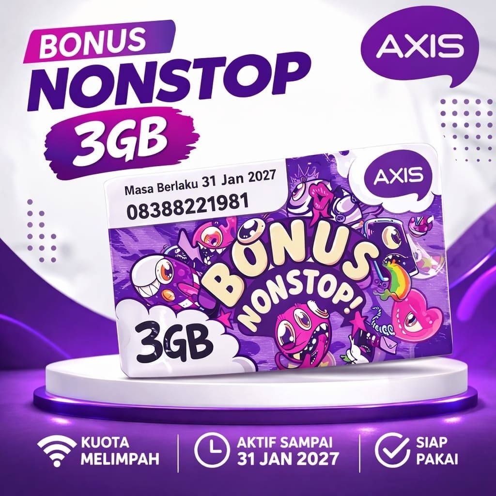 Kartu Axis 3GB (Siap Pakai )